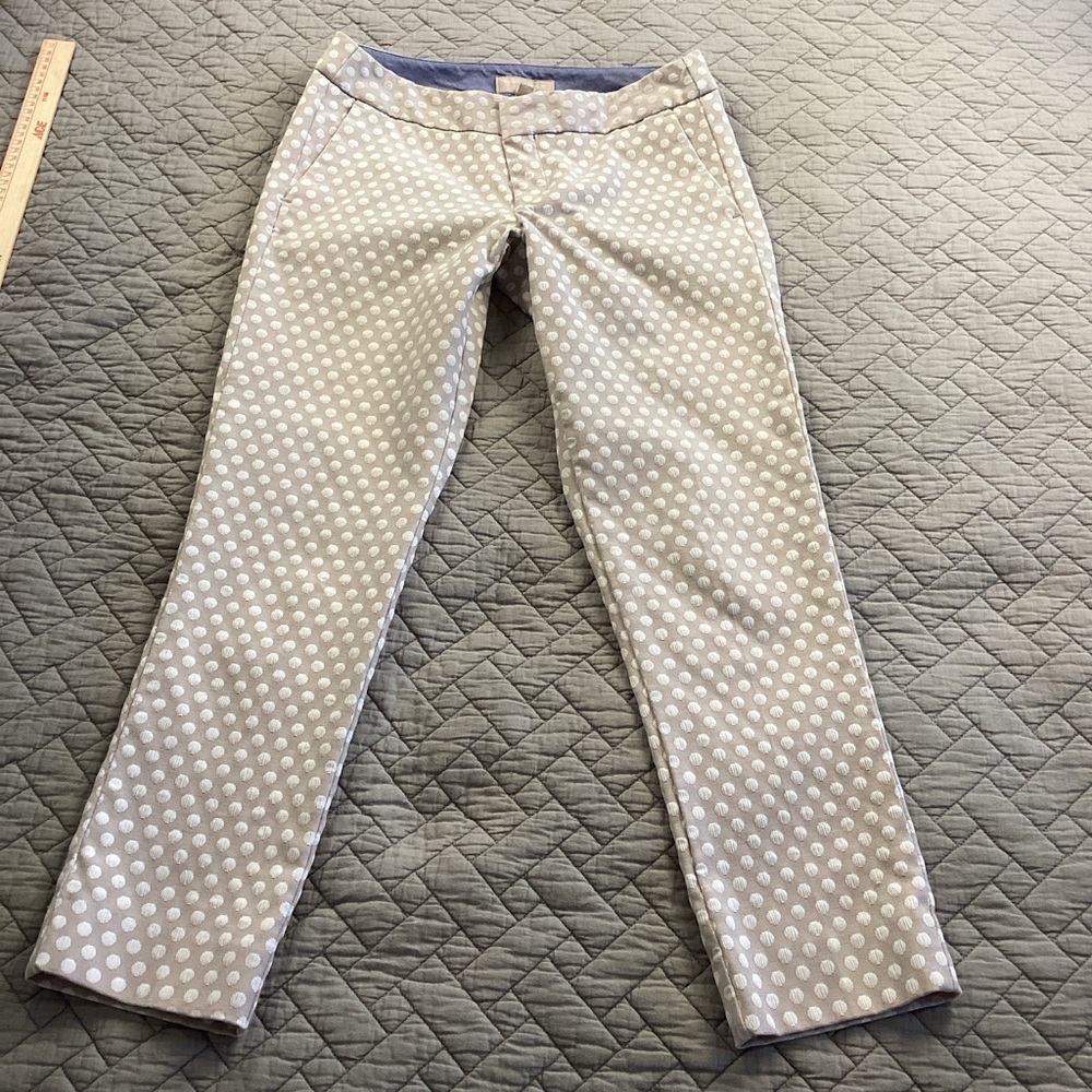 Banana Republic tan Polka Dot Skinny Pants Sz 2 - Picture 13 of 13